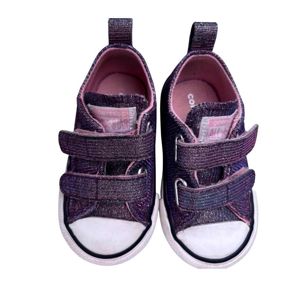 Converse Chuck Taylor All Star Kids 6‎ Purple Pink Glitter Low Top Sneakers